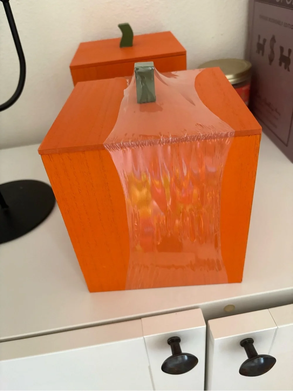 Target Bullseye Playground Wood Tissue Holder Box JackOLantern Pumpkin Halloween